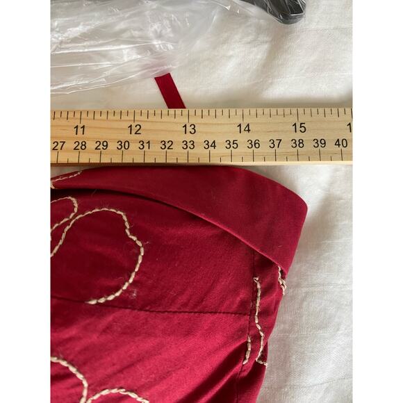 Tibi Embroidered Beaded Red Dress Size 8 - Picture 11 of 13